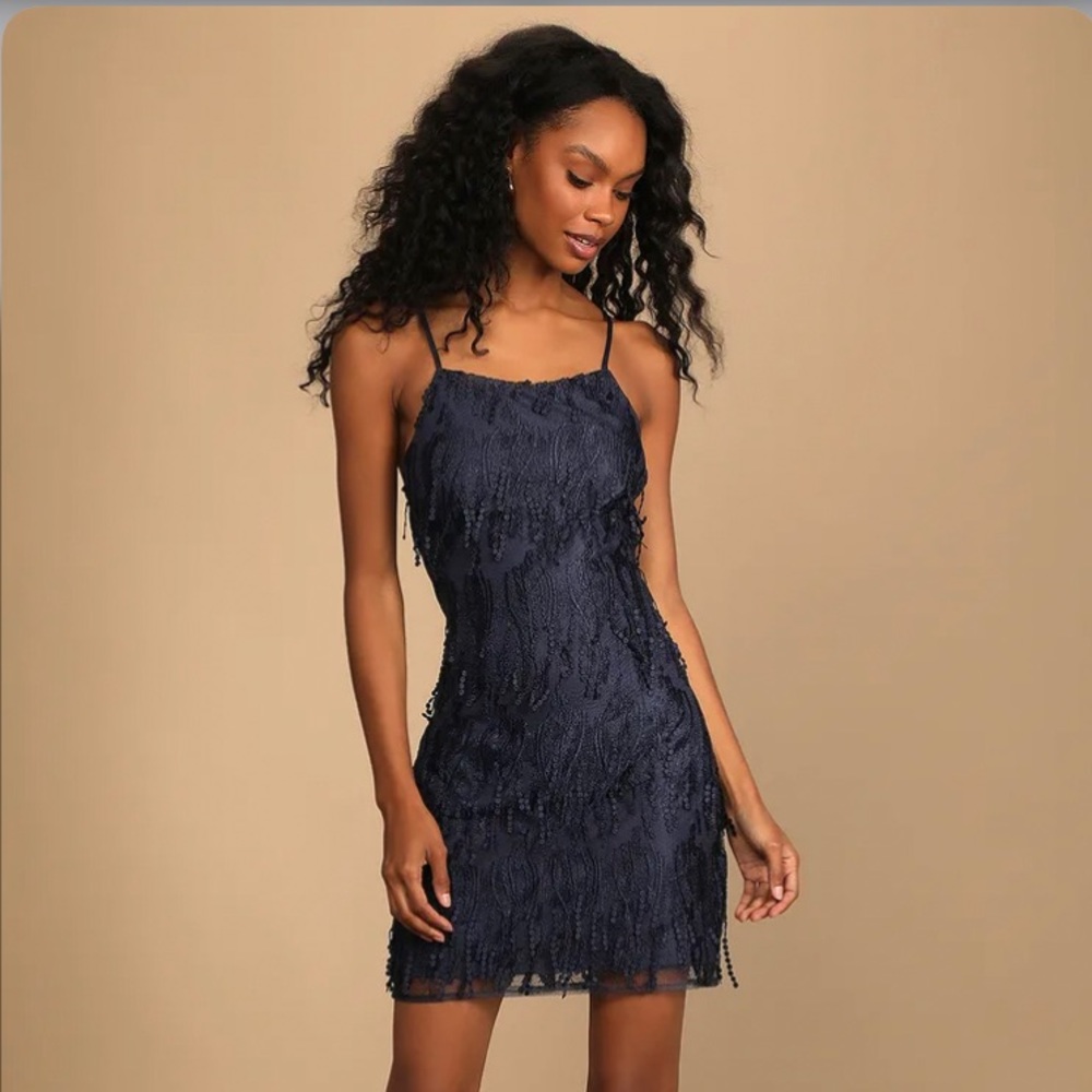 Lulus Making Magic dress in Navy NWT